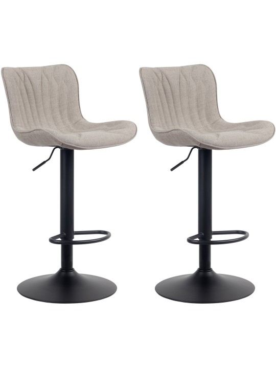 Juego de 2 taburetes de bar tela Linus, taupe