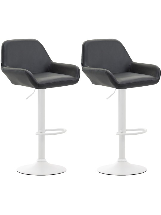 Juego de 2 taburetes de bar Braga piel sintética, negro