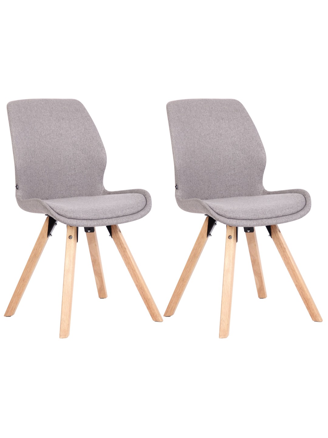 Conjunto de 2 sillas Luna tela, gris