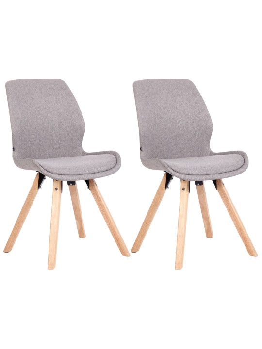 Conjunto de 2 sillas Luna tela, gris