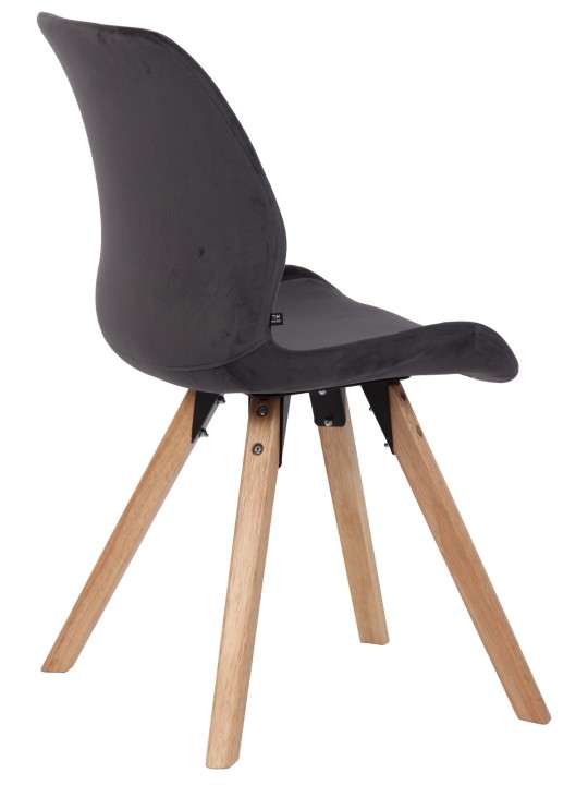 Conjunto de 2 sillas Luna terciopelo, gris oscuro Conjunto de 2 sillas Luna terciopelo, gris oscuro