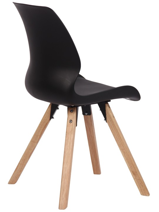 Conjunto de 4 sillas Luna plástico, negro Conjunto de 4 sillas Luna plástico, negro
