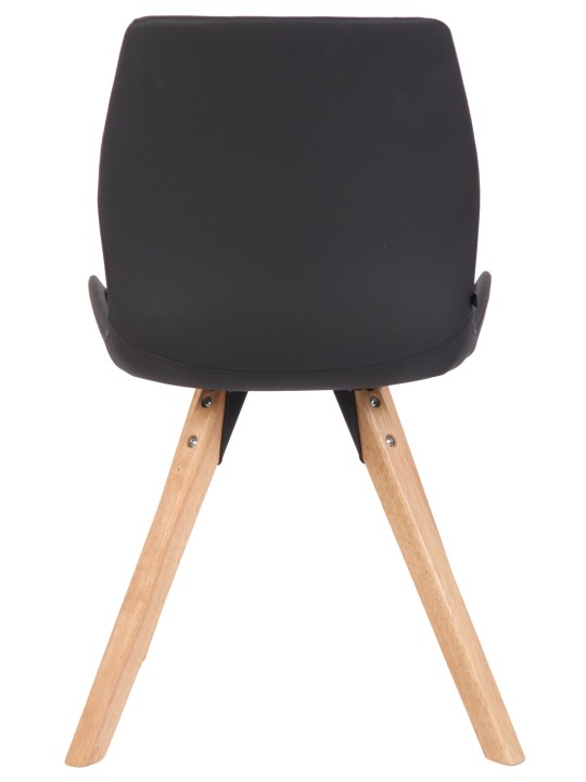 Conjunto de 4 sillas Luna piel sintética, negro