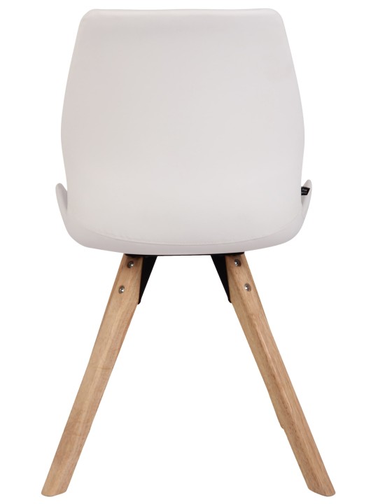 Conjunto de 4 sillas Luna piel sintética, blanco