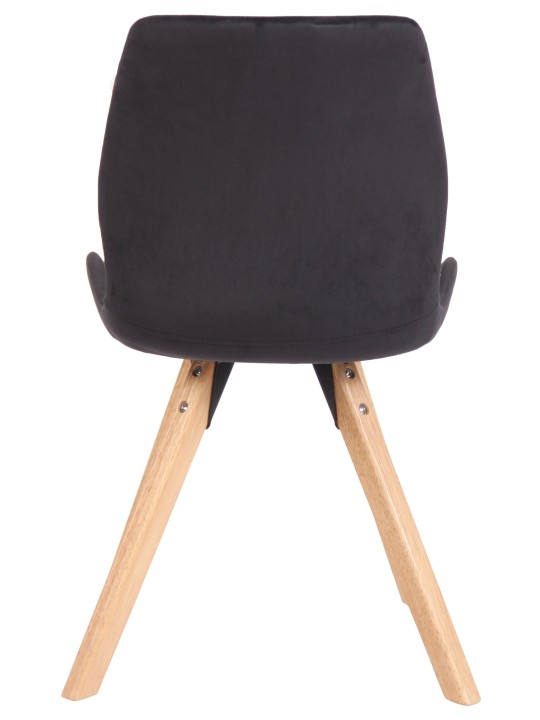 Conjunto de 4 sillas Luna terciopelo, negro