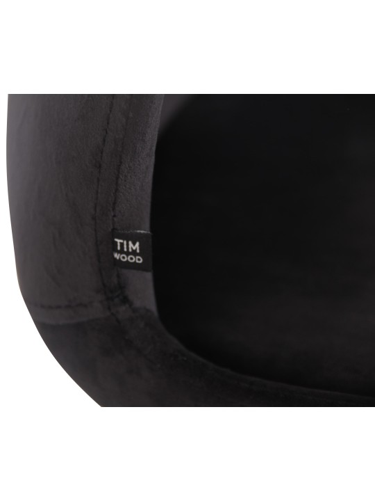 Conjunto de 4 sillas Luna terciopelo, negro