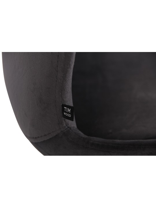 Conjunto de 4 sillas Luna terciopelo, gris oscuro