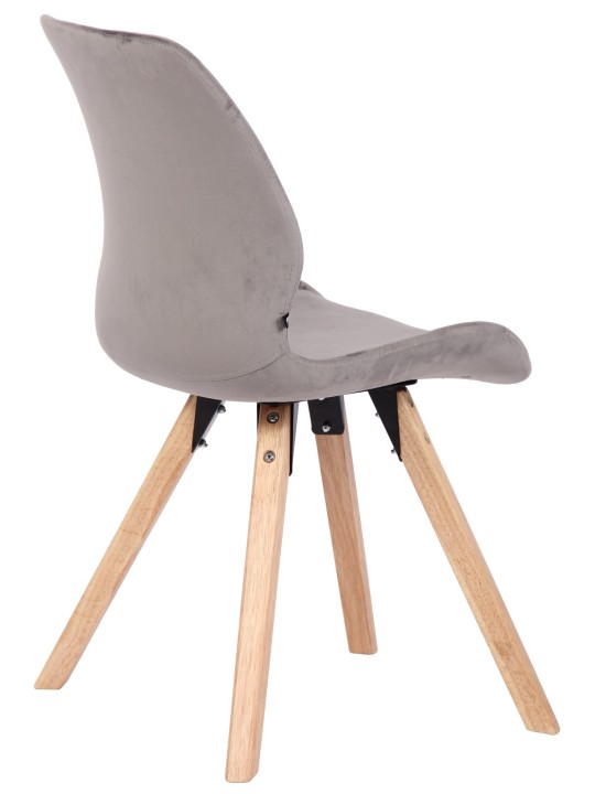 Conjunto de 4 sillas Luna terciopelo, gris