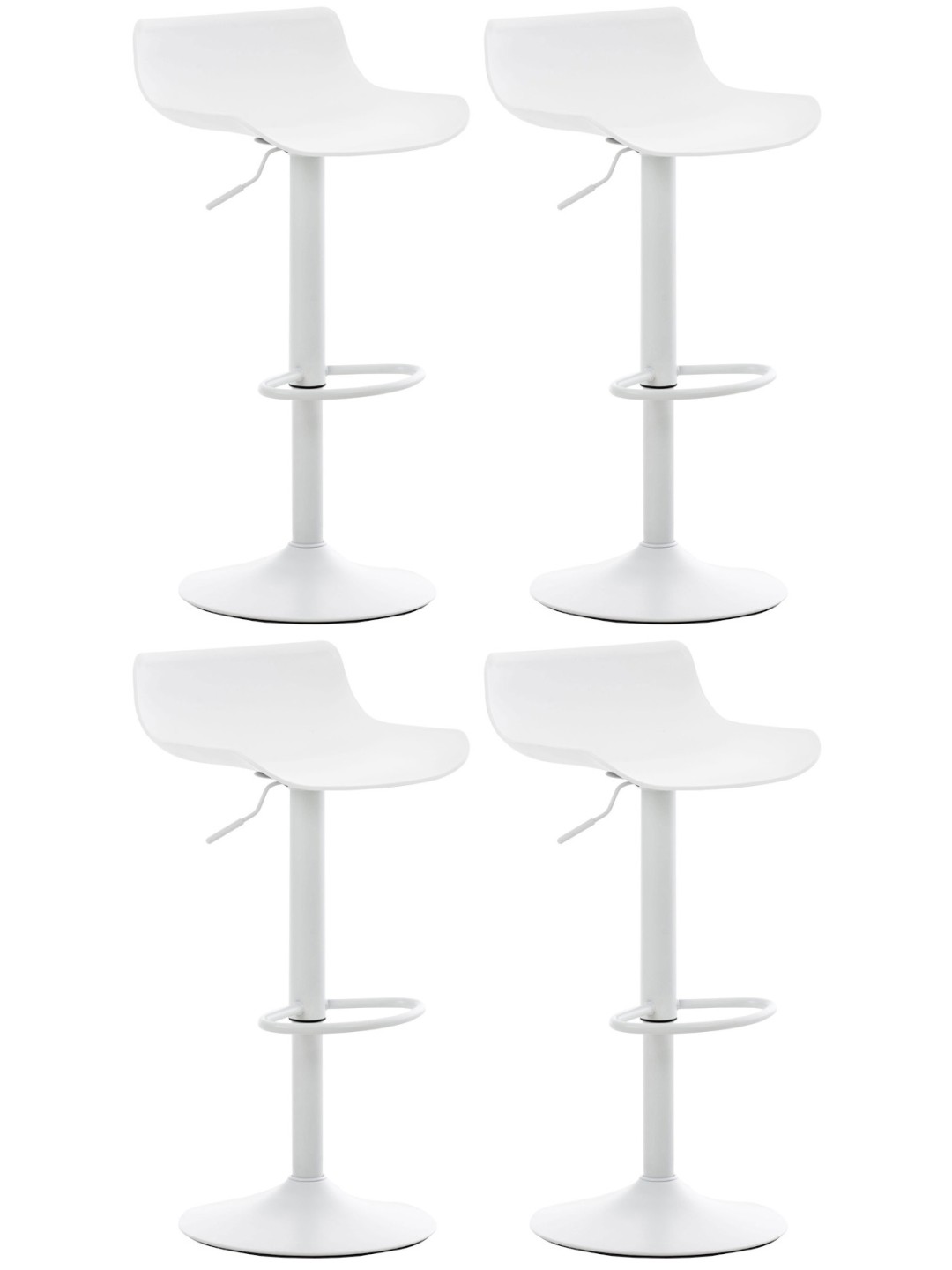 Juego de 4 taburetes de bar Aveiro, blanco