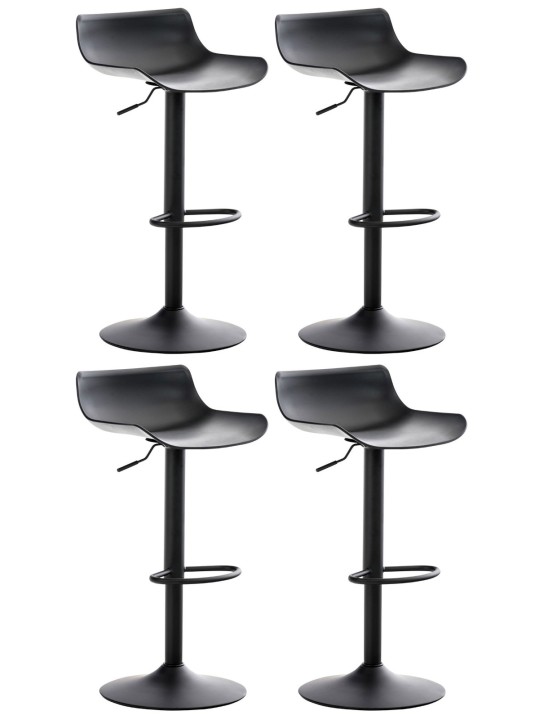 Juego de 4 taburetes de bar Aveiro, negro