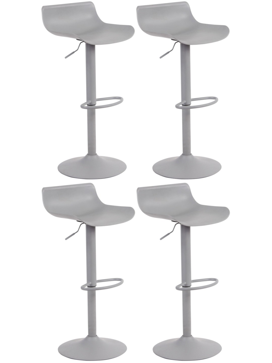 Juego de 4 taburetes de bar Aveiro, gris