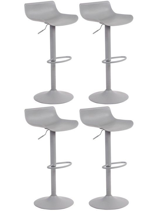 Juego de 4 taburetes de bar Aveiro, gris