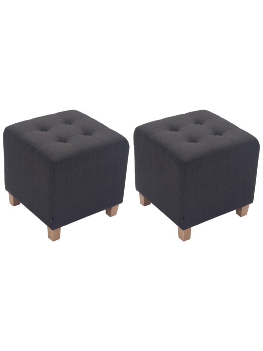 Juego de 2 taburetes Pharaoh, luz antigua, gris oscuro