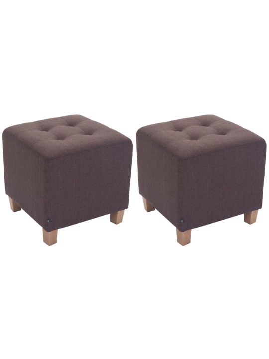 Juego de 2 taburetes Pharaoh, luz antigua, marrón