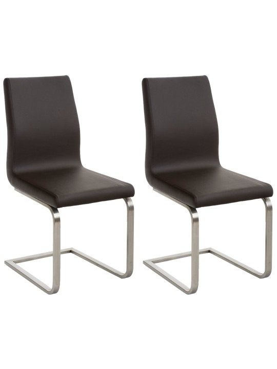 Juego de 2 sillas de comedor Belfort., marrón