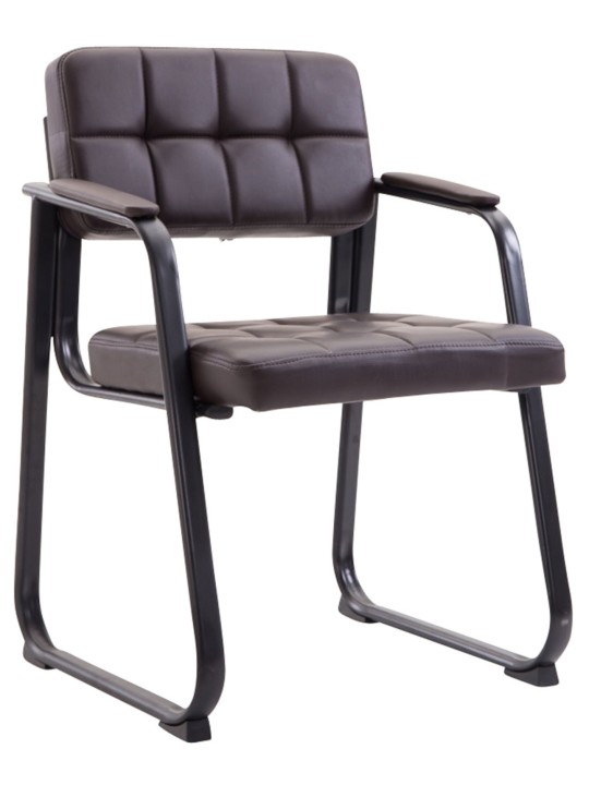 Juego de 2 sillas para visitas Canada B piel sintética, marrón