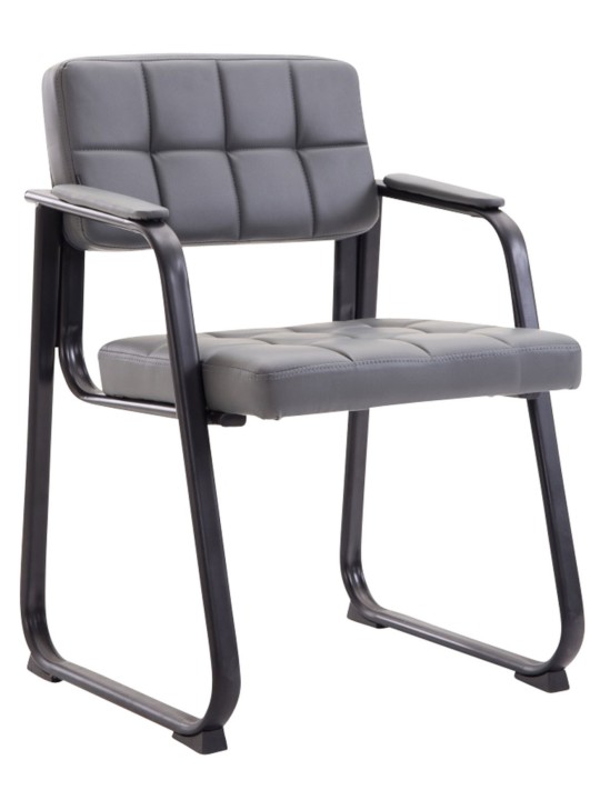 Juego de 2 sillas para visitas Canada B piel sintética, gris