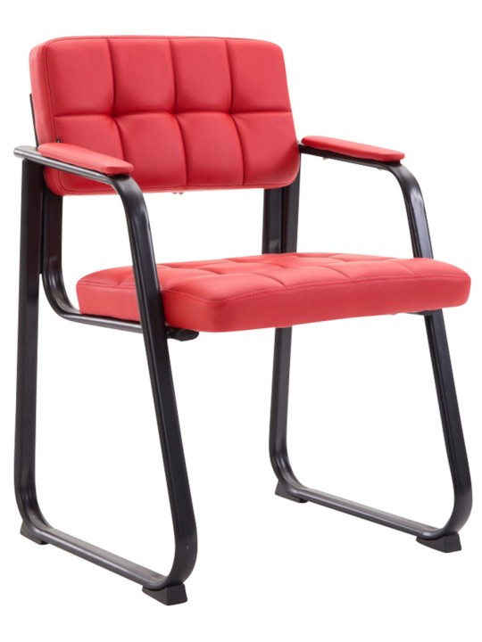 Juego de 2 sillas para visitas Canada B piel sintética, rojo Juego de 2 sillas para visitas Canada B piel sintética, rojo