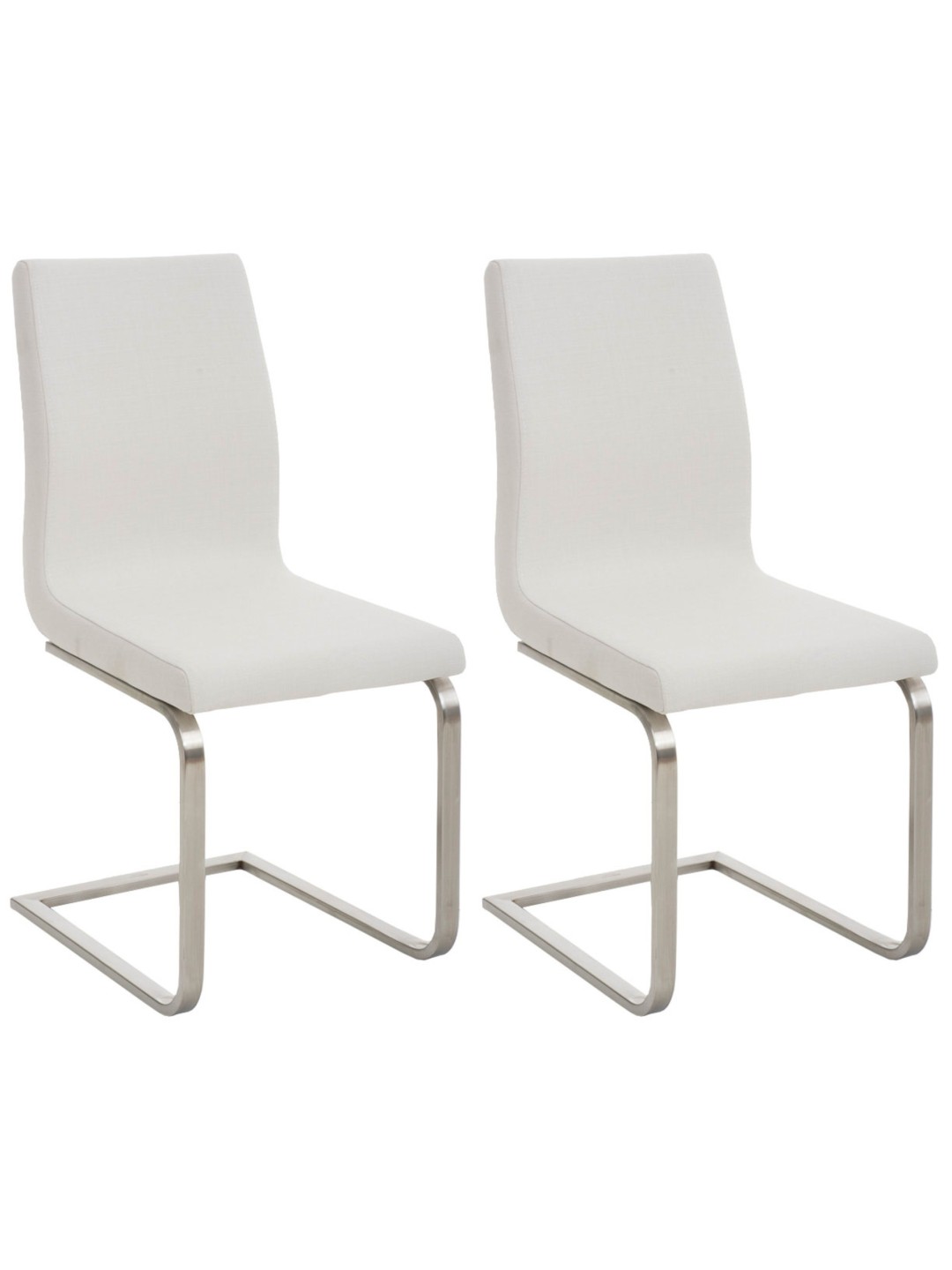 Juego de 2 sillas de comedor tela Belfort, blanco