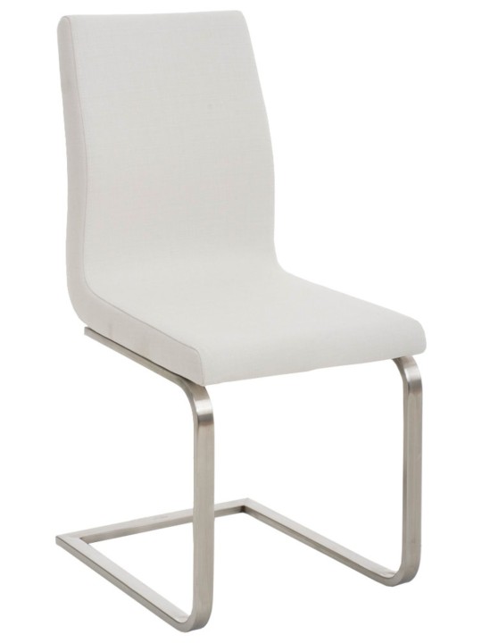 Juego de 2 sillas de comedor tela Belfort, blanco