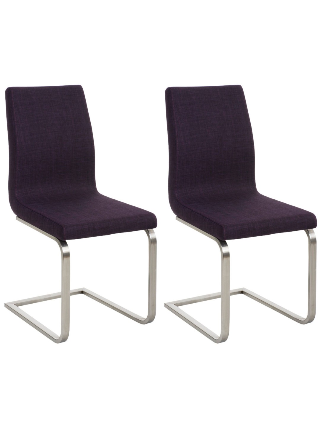 Juego de 2 sillas de comedor tela Belfort, lila