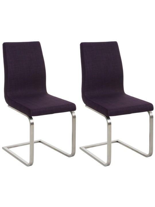 Juego de 2 sillas de comedor tela Belfort, lila