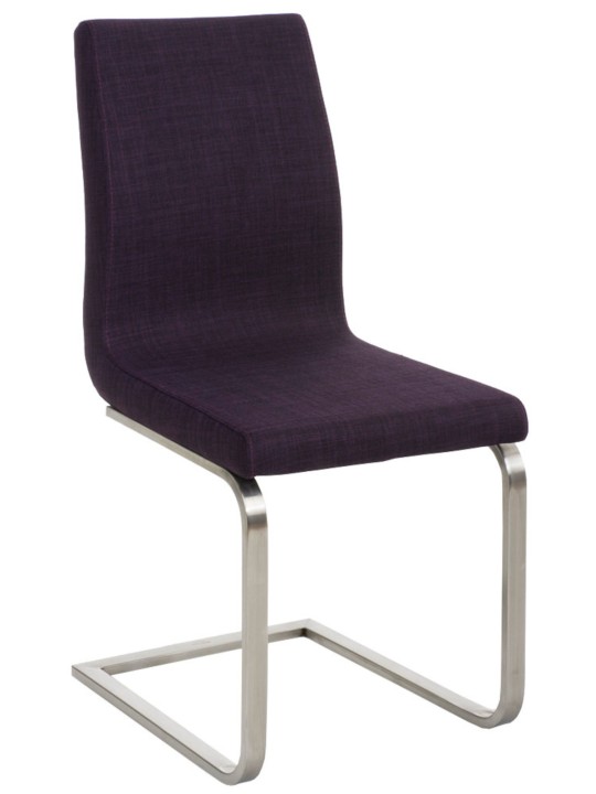 Juego de 2 sillas de comedor tela Belfort, lila