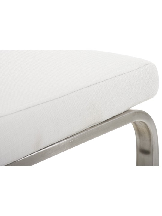 Juego de 2 sillas de comedor tela Belfort, blanco