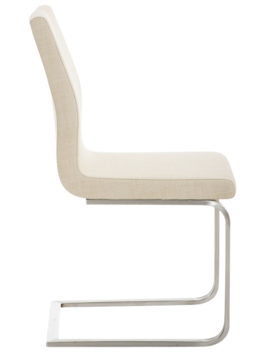 Juego de 2 sillas de comedor tela Belfort, crema