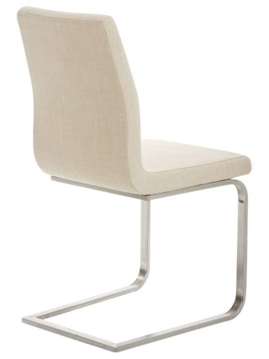 Juego de 2 sillas de comedor tela Belfort, crema