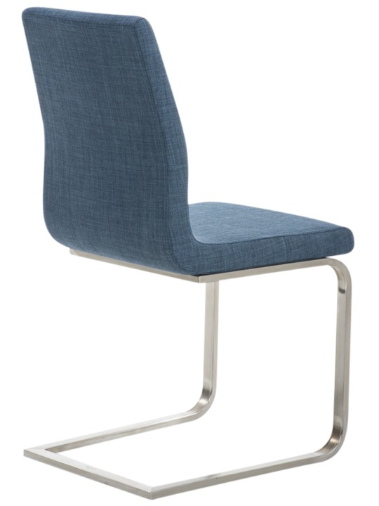 Juego de 2 sillas de comedor tela Belfort, azul