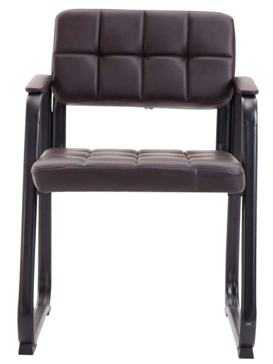 Juego de 2 sillas para visitas Canada B piel sintética, marrón