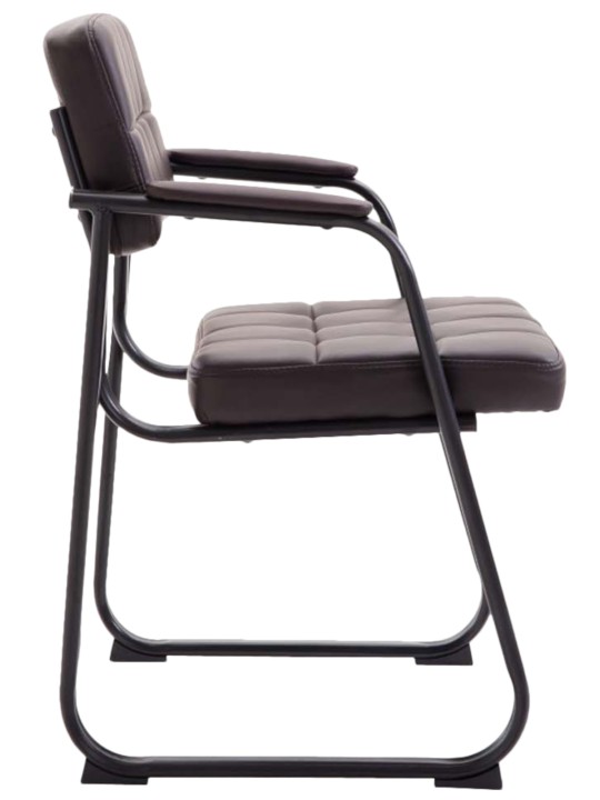 Juego de 2 sillas para visitas Canada B piel sintética, marrón