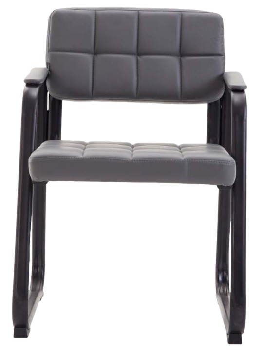 Juego de 2 sillas para visitas Canada B piel sintética, gris