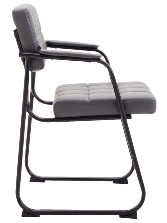 Juego de 2 sillas para visitas Canada B piel sintética, gris