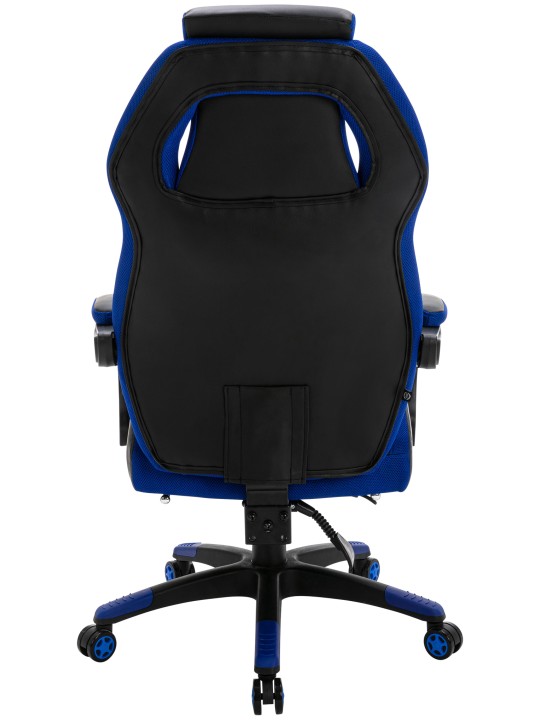 Silla de oficina Clovis piel sintética, negro/azul Silla de oficina Clovis piel sintética, negro/azul