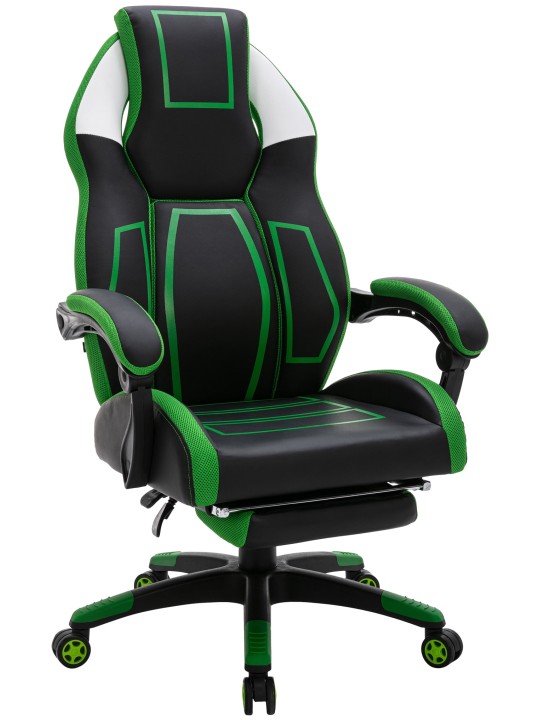 Silla de oficina Clovis piel sintética, negro/verde Silla de oficina Clovis piel sintética, negro/verde