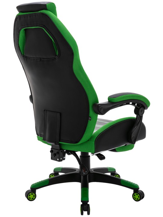 Silla de oficina Clovis piel sintética, negro/verde Silla de oficina Clovis piel sintética, negro/verde