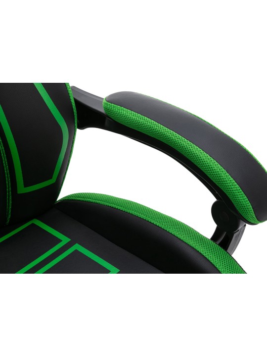 Silla de oficina Clovis piel sintética, negro/verde Silla de oficina Clovis piel sintética, negro/verde