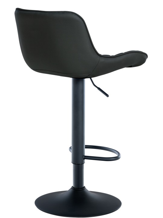 Taburete de bar Minosa piel sintética, negro