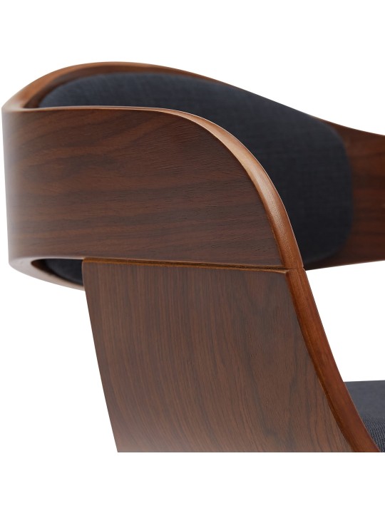 Taburete de bar Kingston B tela, nogal/negro