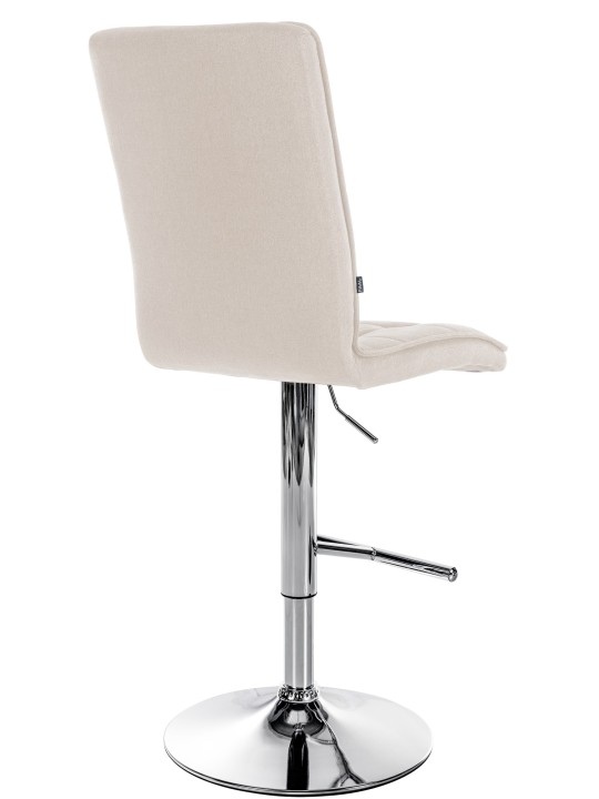 Taburete de bar Peking V2 tejido cromo, crema