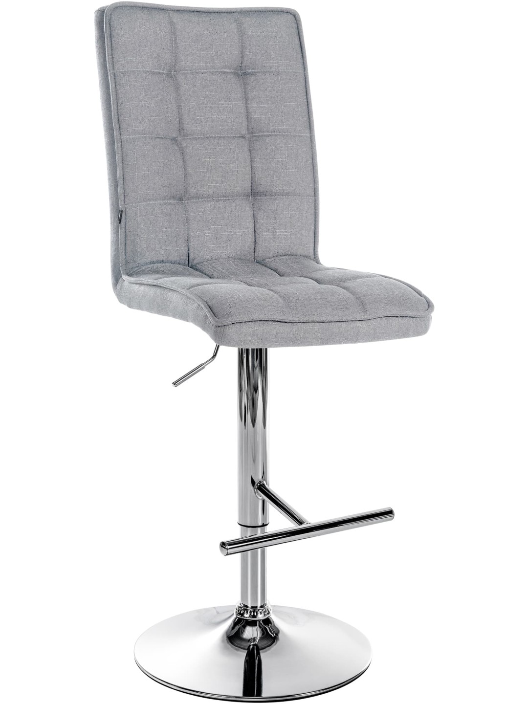 Taburete de bar Peking V2 tejido cromo, gris claro