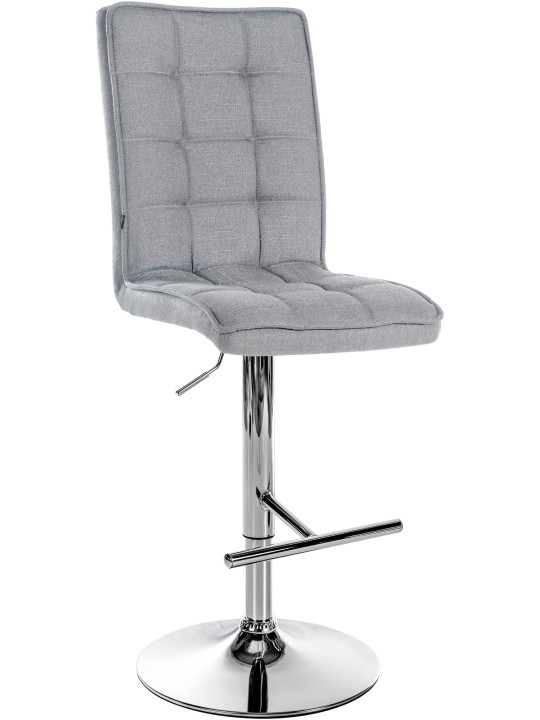 Taburete de bar Peking V2 tejido cromo, gris claro