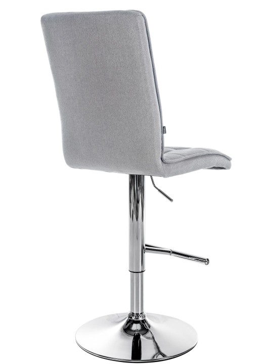 Taburete de bar Peking V2 tejido cromo, gris claro