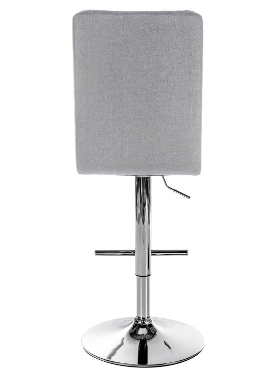 Taburete de bar Peking V2 tejido cromo, gris claro