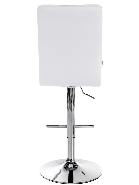 Taburete de bar Peking V2 polipiel cromado, blanco