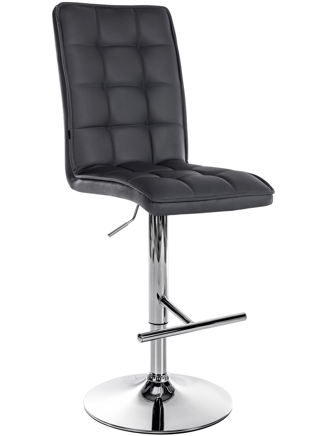 Taburete de bar Peking V2 polipiel cromado, negro