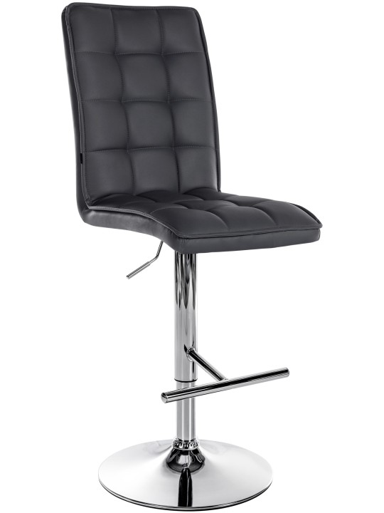 Taburete de bar Peking V2 polipiel cromado, negro
