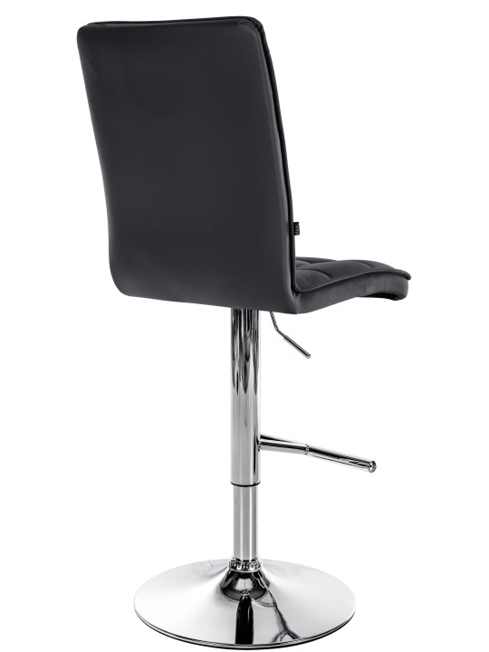 Taburete de bar Peking V2 polipiel cromado, negro
